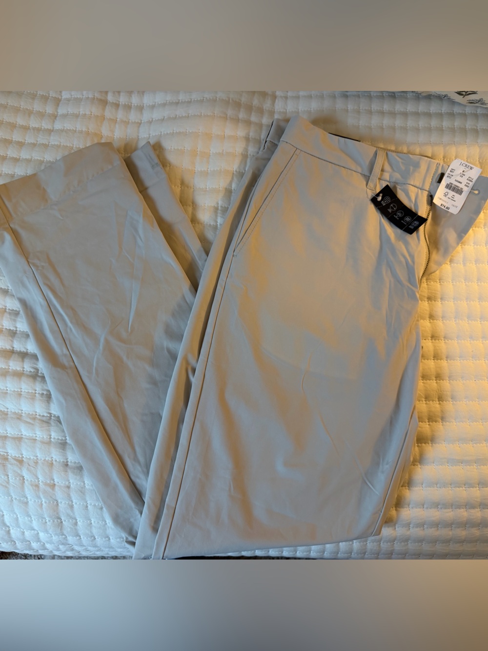 J Crew Men's Beige Casual Stretch Pants NWT 33 by 32